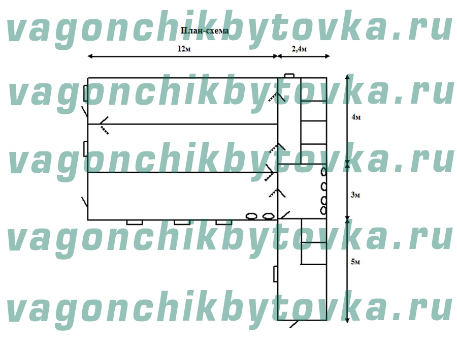 Модульный комплекс из столовой, раздевалки, душевой